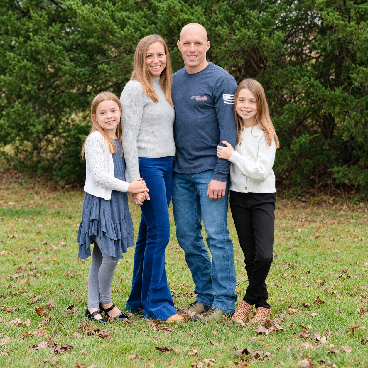Jim with his family outdoors in Northern Virginia